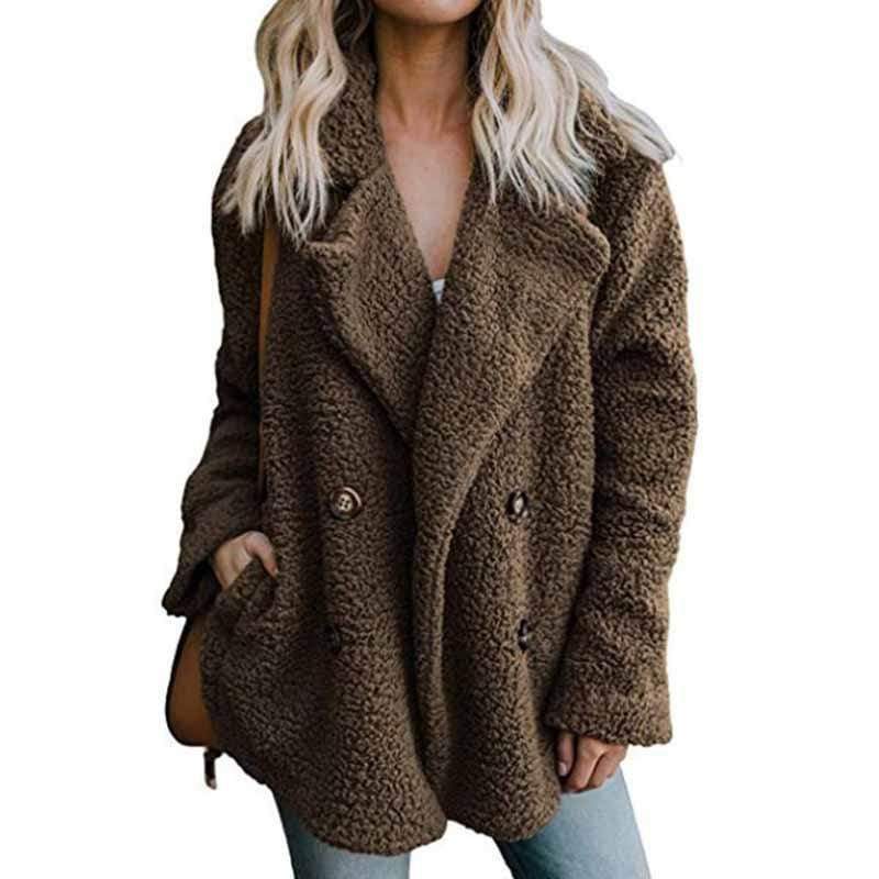 Buttoned Coat Casual Quilted for Women