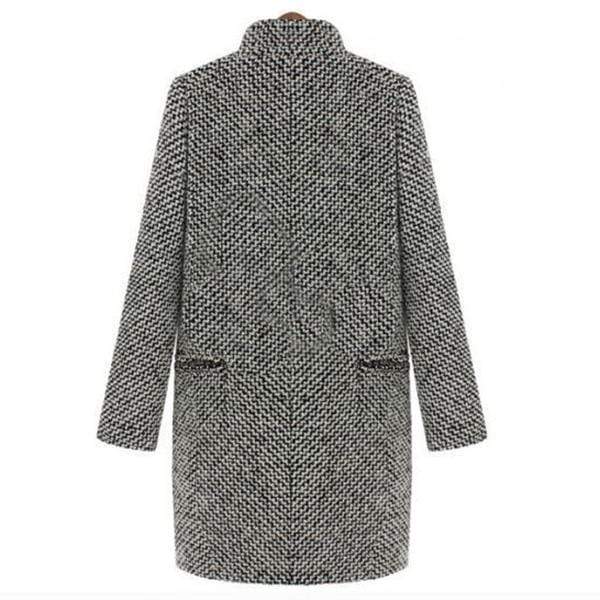 Elegant Houndstooth Coat Slim Thick for Women