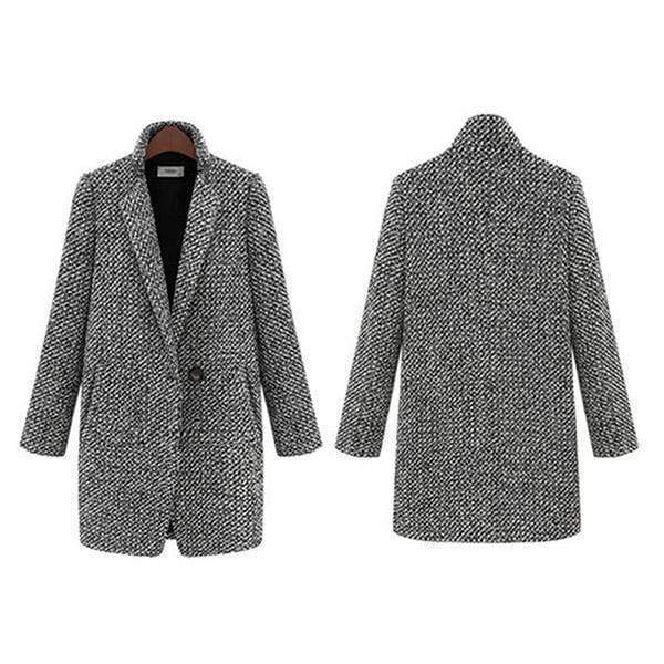 Elegant Houndstooth Coat Slim Thick for Women