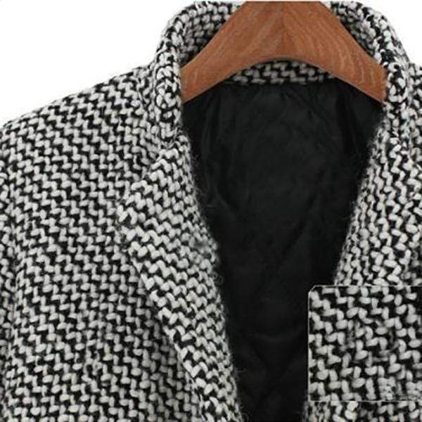 Elegant Houndstooth Coat Slim Thick for Women