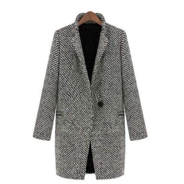 Elegant Houndstooth Coat Slim Thick for Women